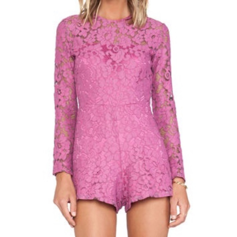 Alexis pink lace romper